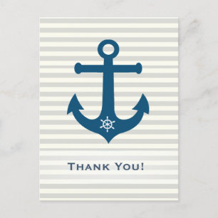 Postal Banca y franjas de ruedas de barcos - Gracias