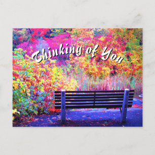 Postal Banco de Colores de Otoño Fabulosos Hojas de Otoño