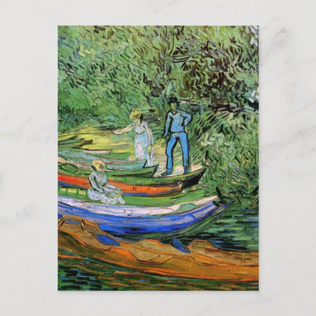 Postal Banco del Oise en Auvers por Vincent van Gogh (Anverso)