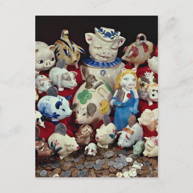 Postal Bancos de cerdo para niños (Anverso)