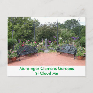 Postal Bancos de parque en los jardines de Munsinger Clem