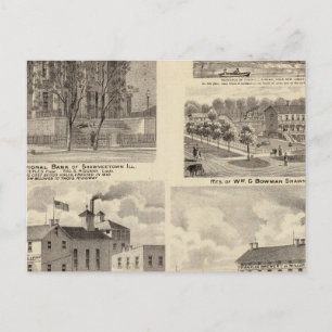 Postal Bancos, residencias y cervecerías de Shawneetown