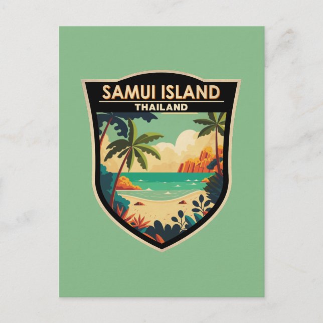 Postal Banda de arte de viajes de la isla Ko Samui Tailan (Anverso)