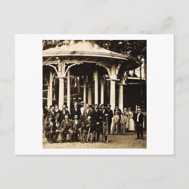 Postal Banda de bronce en Saratoga Springs, Nueva York, a (Anverso)