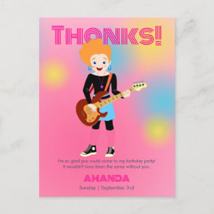 Postal Banda de chicas de música retro Birthday Party