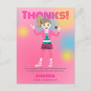 Postal Banda de chicas de música retro Birthday Party