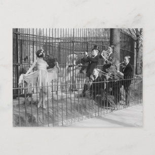 Postal Banda de Jazz entreteniendo a osos polares, 1925