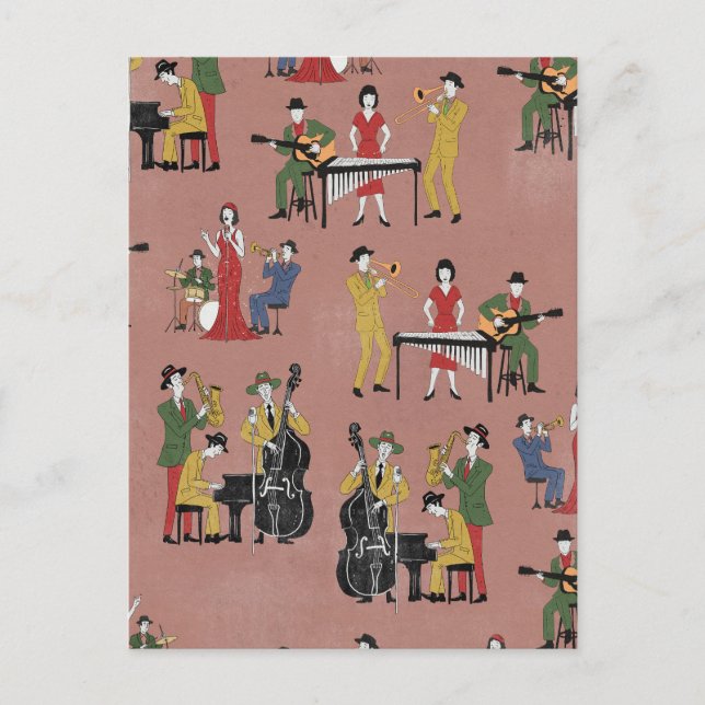 Postal Banda de Jazz Vintage (Anverso)