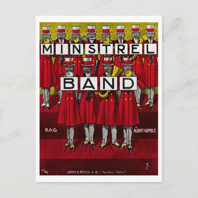 Postal Banda De Minstrel (Anverso)