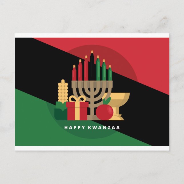 Postal banda diagonal Happy Kwanzaa (Anverso)