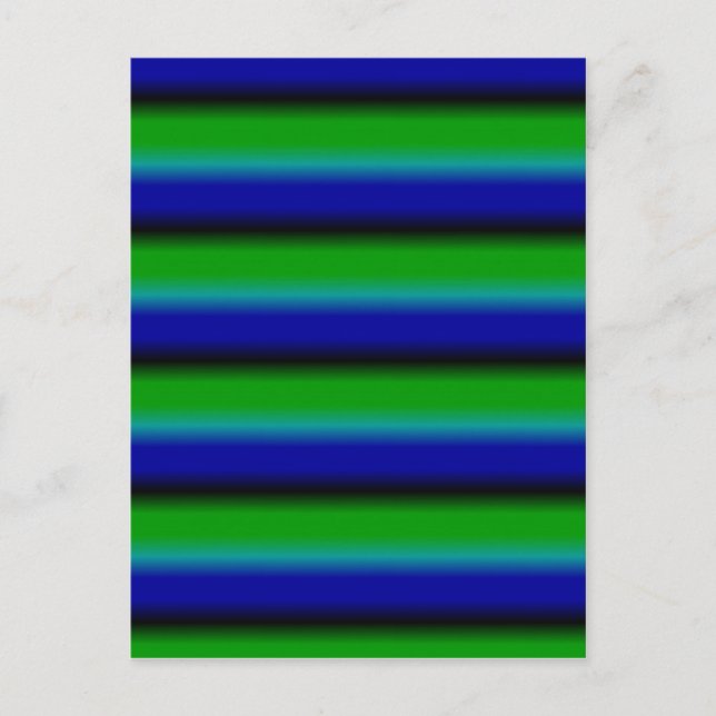 Postal Bandas de arco iris verde azul (Anverso)