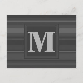 Postal Bandas de carbón vegetal monogramo