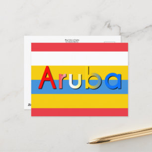 Postal Bandas de colores de la bandera de Aruba