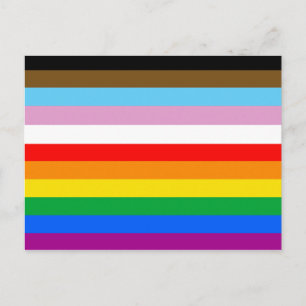 Postal Bandas de la bandera del progreso LGBTQ+
