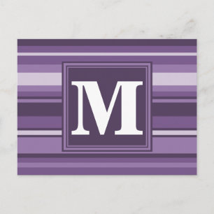 Postal Bandas de lavanda monogramo
