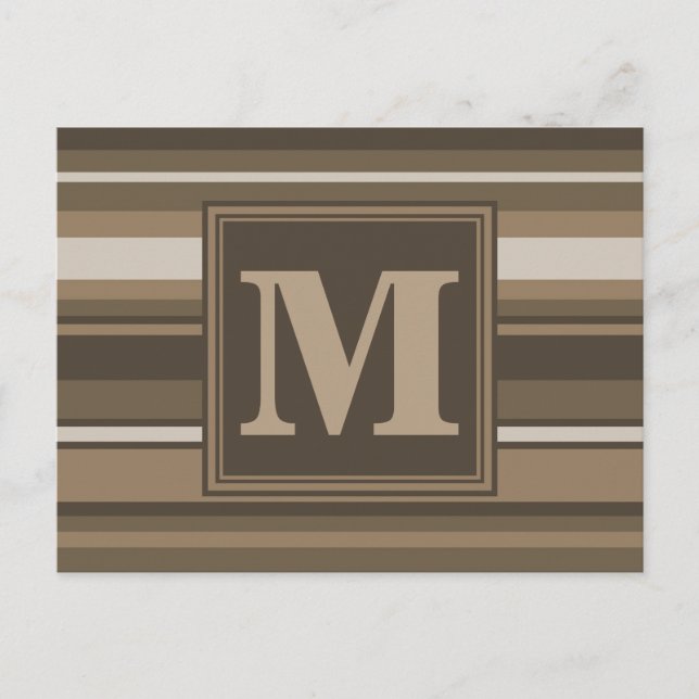 Postal Bandas marrones monogramo (Anverso)