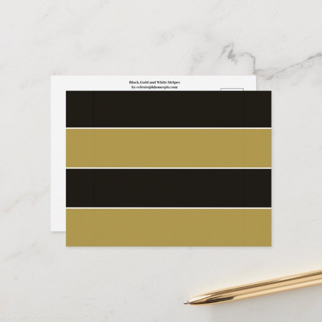 Postal Bandas negras, doradas y blancas (Anverso/Reverso In Situ)