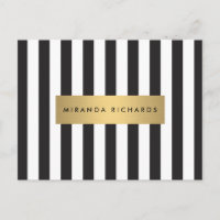 Bandas negras y blancas de lujo con barra de oro