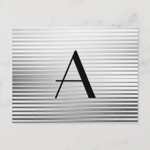 Postal Bandas satinadas plateadas Monograma Art Deco