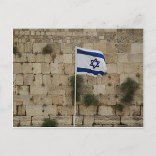 Postal Bandeira de Israel no Muro das Lamentações