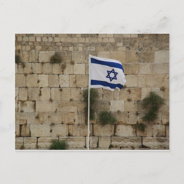 Postal Bandeira de Israel no Muro das Lamentações