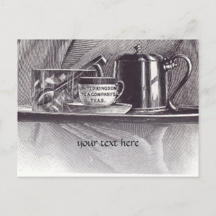Postal Bandeja de té del vintage