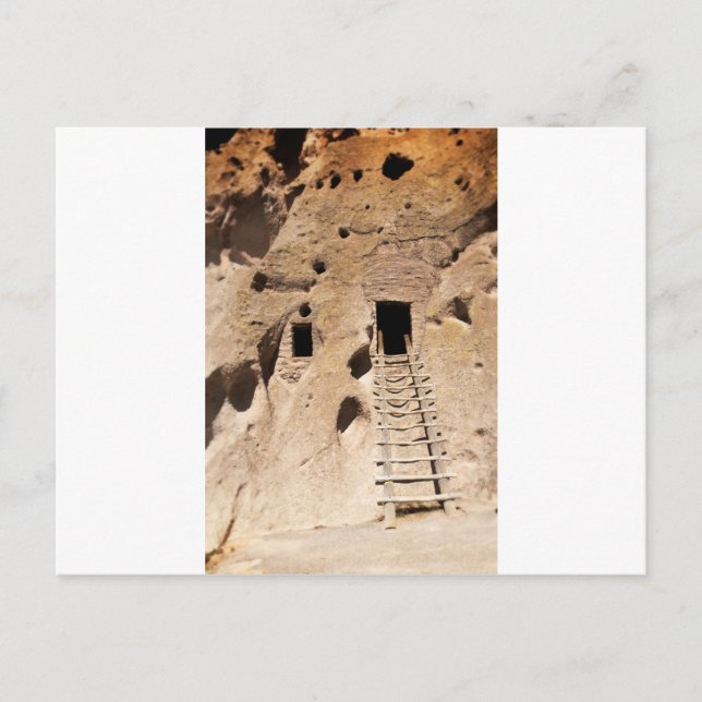 Postal Bandelier Nuevo México Petroglifos Antiguos Indios (Anverso)