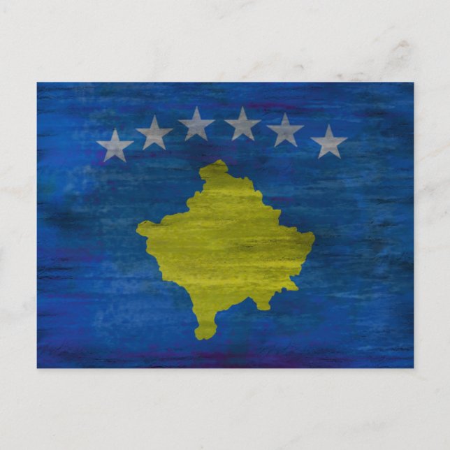 Postal Bandera afligida de Kosovo (Anverso)
