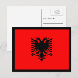 Postal Bandera albanesa, bandera de Albania