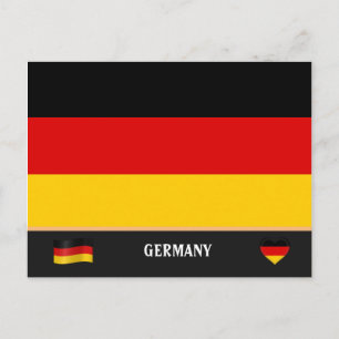 Postal Bandera alemana y viajes por Alemania