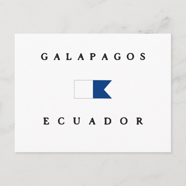 Postal Bandera Alfa de las Galápagos Ecuador (Anverso)