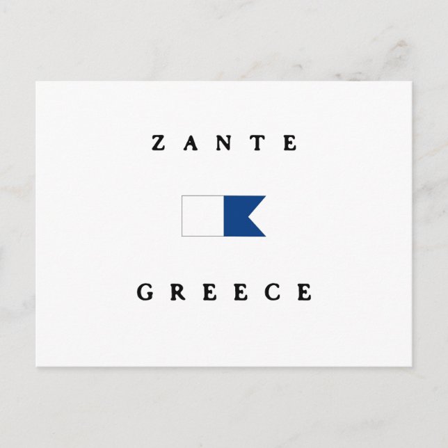Postal Bandera alfa de zante Grecia (Anverso)