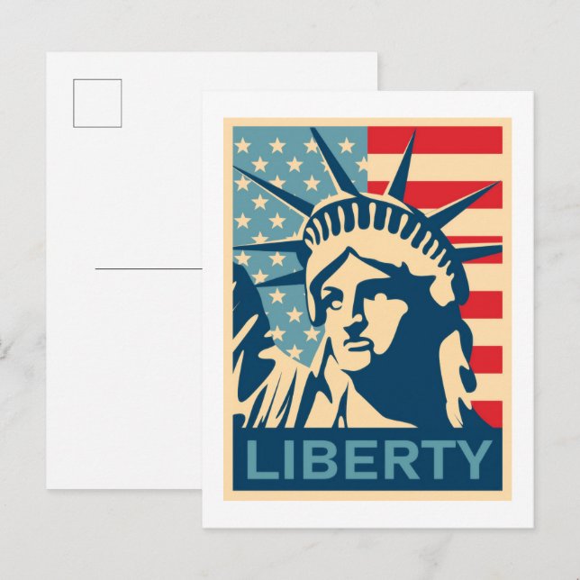 Postal Bandera Americana  (Anverso / Reverso)