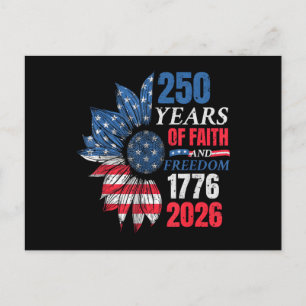 Postal Bandera Americana 4 de Julio Vintage 250 Años 1776