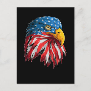 Postal Bandera Americana Águila Patriótica Pájaro USA 4 D