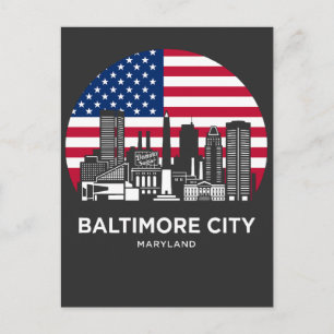 Postal Bandera Americana de Baltimore Maryland