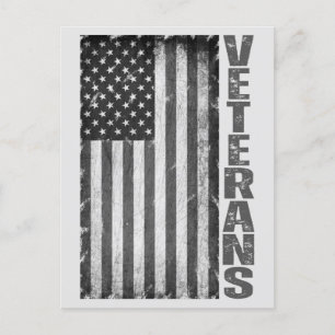 POSTAL BANDERA AMERICANA DÍA DE LOS VETERANOS 4 DE JULIO 