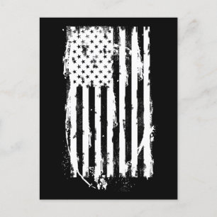 Postal Bandera Americana Distressed Blanca