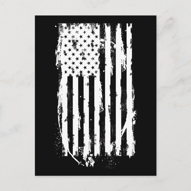 Postal Bandera Americana Distressed Blanca (Anverso)