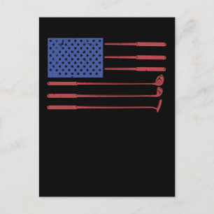 Postal Bandera Americana Golf USA Patriotic Golfing