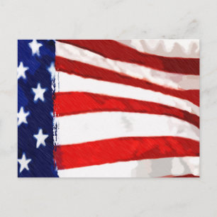 Postal Bandera Americana Gracias