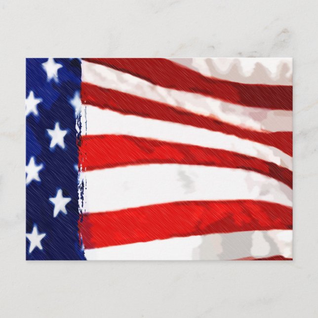 Postal Bandera Americana Gracias (Anverso)