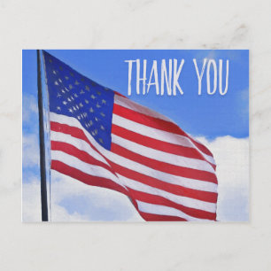 Postal Bandera Americana Gracias