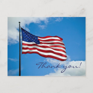 Postal Bandera Americana Gracias