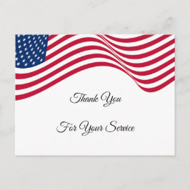 Postal Bandera Americana Gracias Por Su Servicio