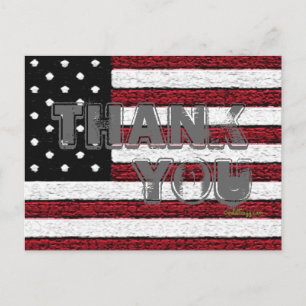 Postal Bandera Americana Gracias Postcard (Gris)