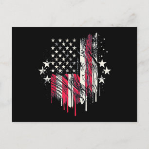 Postal Bandera Americana Hombre EEUU Niño Bandera America