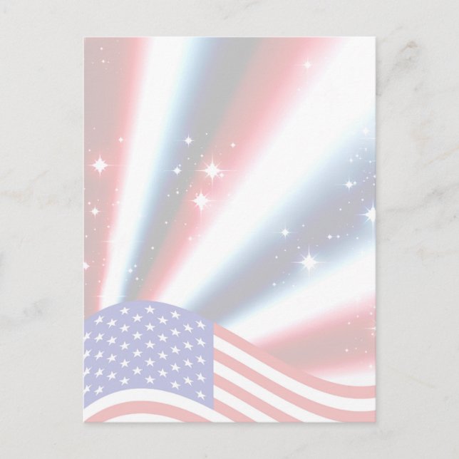 Postal bandera americana orgullo chispa explosión (Anverso)