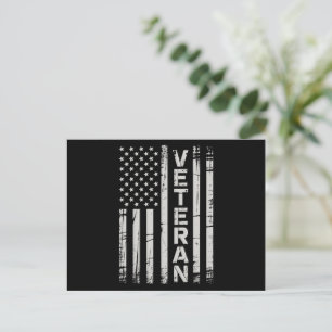 Postal Bandera Americana Patriótica Veterana del Ejército