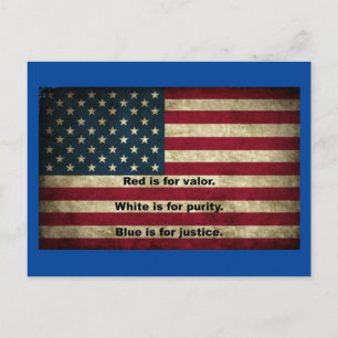 Postal Bandera Americana - Significado de los Colores